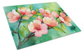 Delaware Peach Blossom in Watercolor Cutting Board Tempered Glass Kitchen Cutting Surface, Heat Resistant Chopping, Non-Slip Feet, Food Prep & Serving