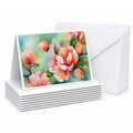 Delaware Peach Blossom in Watercolor Greeting Cards Pack of 8 Blank Cards with Envelopes Whimsical A7 Size 5x7