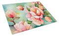 Delaware Peach Blossom in Watercolor Cutting Board Tempered Glass Kitchen Cutting Surface, Heat Resistant Chopping, Non-Slip Feet, Food Prep & Serving