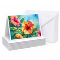Hawaii Hawaiian Hibiscus in Watercolor Greeting Cards Pack of 8 Blank Cards with Envelopes Whimsical A7 Size 5x7