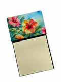 Hawaii Hawaiian Hibiscus in Watercolor Watercolor Sticky Note Holder Refillable Dispenser Desk Accessory 3x3 Pad Gift