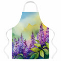 Idaho Syringa in Watercolor Apron Cooking Kitchen Server Baking Crafts Gardening for Adult Women Men, Unisex, Large, Multicolor