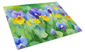 Illinois Violet in Watercolor Cutting Board Tempered Glass Kitchen Cutting Surface, Heat Resistant Chopping, Non-Slip Feet, Food Prep & Serving