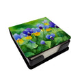 Illinois Violet in Watercolor PU Leather Note Paper Holder with Artist-Designed Cover, Desk Accessory, Office Gift