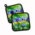 Illinois Violet in Watercolor Pot Holder Set of 2 Heat Resistant Quilted Hot Pads 7.5 x 7.5 Inch, Insulated Kitchen Trivets for Cooking & Baking