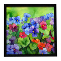 Illinois Violet in Watercolor Framed Metal Print Bathroom, Kitchen, Office, Home Decor Wall Art Ready to Hang, Square, 8X8