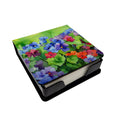 Illinois Violet in Watercolor PU Leather Note Paper Holder with Artist-Designed Cover, Desk Accessory, Office Gift