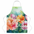 Indiana Peonies in Watercolor Apron Cooking Kitchen Server Baking Crafts Gardening for Adult Women Men, Unisex, Large, Multicolor