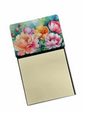 Indiana Peonies in Watercolor Watercolor Sticky Note Holder Refillable Dispenser Desk Accessory 3x3 Pad Gift