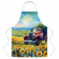 Kansas Sunflowers in Watercolor Apron Cooking Kitchen Server Baking Crafts Gardening for Adult Women Men, Unisex, Large, Multicolor