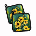 Kentucky Goldenrod in Watercolor Pot Holder Set of 2 Heat Resistant Quilted Hot Pads 7.5 x 7.5 Inch, Insulated Kitchen Trivets for Cooking & Baking