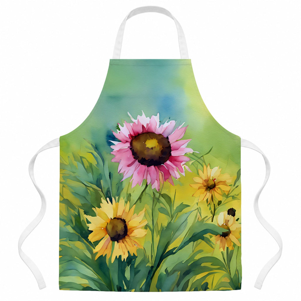 Kentucky Goldenrod in Watercolor Apron Cooking Kitchen Server Baking Crafts Gardening for Adult Women Men, Unisex, Large, Multicolor