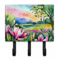 Louisiana Magnolias in Watercolor Leash or Key Holder Wall Hooks, Coat Rack Wall Mount, for Hanging Keys, Towels, Aprons, Leashes