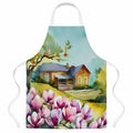 Louisiana Magnolias in Watercolor Apron Cooking Kitchen Server Baking Crafts Gardening for Adult Women Men, Unisex, Large, Multicolor