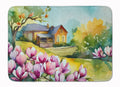 Louisiana Magnolias in Watercolor Memory Foam Kitchen Mat Machine Washable Anti-Fatigue Cushion Comfort Bath or Kitchen Rug