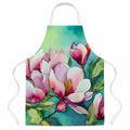 Louisiana Magnolias in Watercolor Apron Cooking Kitchen Server Baking Crafts Gardening for Adult Women Men, Unisex, Large, Multicolor