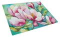Louisiana Magnolias in Watercolor Cutting Board Tempered Glass Kitchen Cutting Surface, Heat Resistant Chopping, Non-Slip Feet, Food Prep & Serving