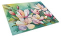Louisiana Magnolias in Watercolor Cutting Board Tempered Glass Kitchen Cutting Surface, Heat Resistant Chopping, Non-Slip Feet, Food Prep & Serving