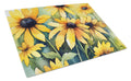 Maryland Black-Eyed Susans in Watercolor Cutting Board Tempered Glass Kitchen Cutting Surface, Heat Resistant Chopping, Non-Slip Feet, Food Prep & Serving