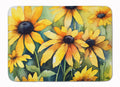 Maryland Black-Eyed Susans in Watercolor Memory Foam Kitchen Mat Machine Washable Anti-Fatigue Cushion Comfort Bath or Kitchen Rug