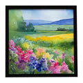 Massachusetts Mayflowers in Watercolor Framed Metal Print Bathroom, Kitchen, Office, Home Decor Wall Art Ready to Hang, Square, 8X8