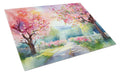 Michigan Apple Blossoms in Watercolor Cutting Board Tempered Glass Kitchen Cutting Surface, Heat Resistant Chopping, Non-Slip Feet, Food Prep & Serving