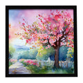 Michigan Apple Blossoms in Watercolor Framed Metal Print Bathroom, Kitchen, Office, Home Decor Wall Art Ready to Hang, Square, 8X8