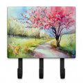 Michigan Apple Blossoms in Watercolor Leash or Key Holder Wall Hooks, Coat Rack Wall Mount, for Hanging Keys, Towels, Aprons, Leashes