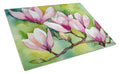 Mississippi Magnolia in Watercolor Cutting Board Tempered Glass Kitchen Cutting Surface, Heat Resistant Chopping, Non-Slip Feet, Food Prep & Serving