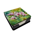 Mississippi Magnolia in Watercolor PU Leather Note Paper Holder with Artist-Designed Cover, Desk Accessory, Office Gift