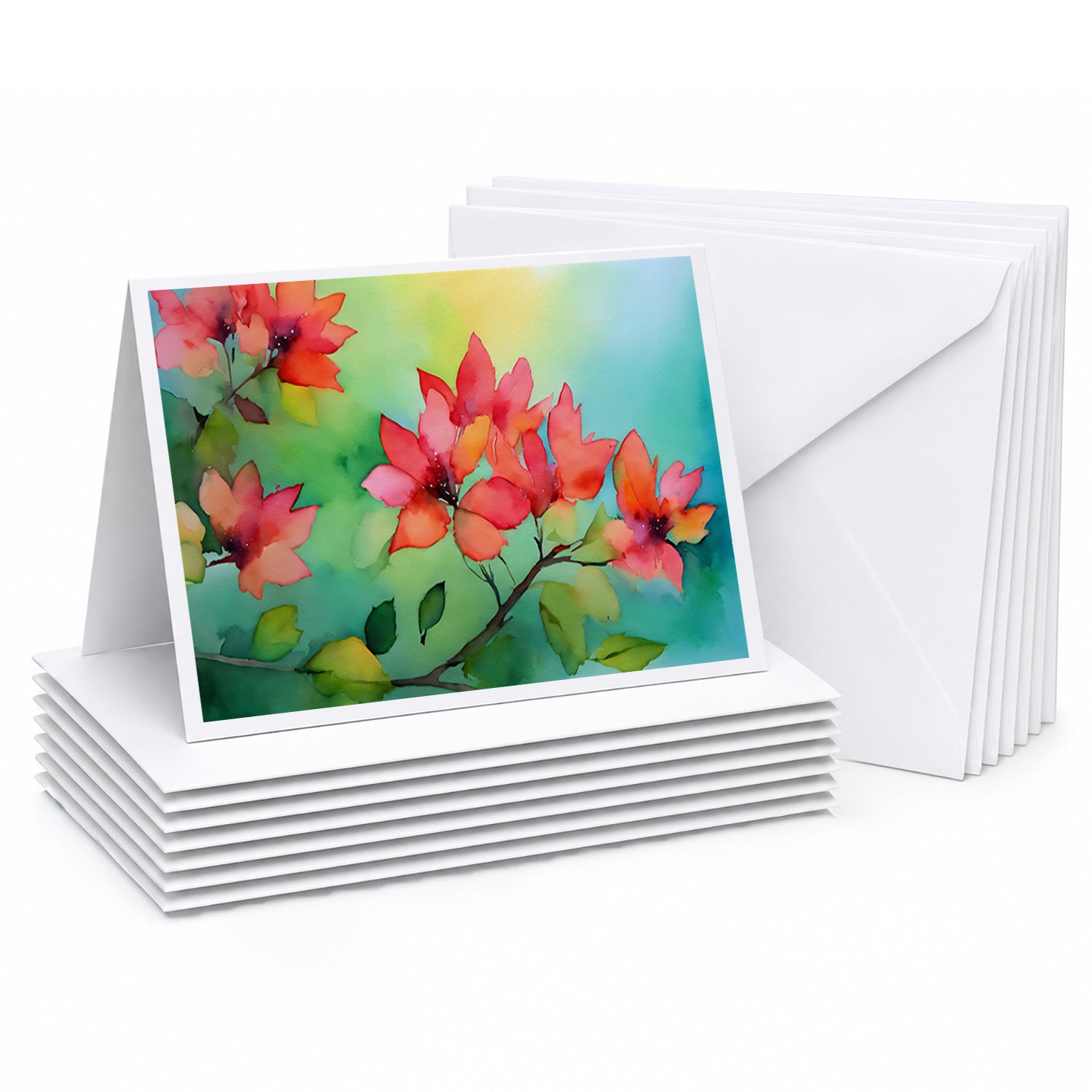 Missouri Hawthorns in Watercolor Greeting Cards Pack of 8 Blank Cards with Envelopes Whimsical A7 Size 5x7
