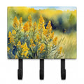 Nebraska Goldenrod in Watercolor Leash or Key Holder Wall Hooks, Coat Rack Wall Mount, for Hanging Keys, Towels, Aprons, Leashes