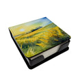 Nebraska Goldenrod in Watercolor PU Leather Note Paper Holder with Artist-Designed Cover, Desk Accessory, Office Gift