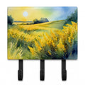 Nebraska Goldenrod in Watercolor Leash or Key Holder Wall Hooks, Coat Rack Wall Mount, for Hanging Keys, Towels, Aprons, Leashes