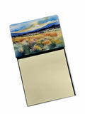 Nevada Sagebrush in Watercolor Watercolor Sticky Note Holder Refillable Dispenser Desk Accessory 3x3 Pad Gift