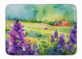 New Jersey Violet in Watercolor Memory Foam Kitchen Mat Machine Washable Anti-Fatigue Cushion Comfort Bath or Kitchen Rug
