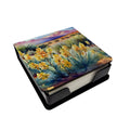 New Mexico Yucca Flower in Watercolor PU Leather Note Paper Holder with Artist-Designed Cover, Desk Accessory, Office Gift
