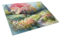 North Carolina Dogwoods in Watercolor Cutting Board Tempered Glass Kitchen Cutting Surface, Heat Resistant Chopping, Non-Slip Feet, Food Prep & Serving