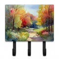 North Carolina Dogwoods in Watercolor Leash or Key Holder Wall Hooks, Coat Rack Wall Mount, for Hanging Keys, Towels, Aprons, Leashes