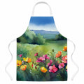 North Dakota Wild Prairie Roses in Watercolor Apron Cooking Kitchen Server Baking Crafts Gardening for Adult Women Men, Unisex, Large, Multicolor