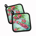 Pennsylvania Mountain Laurels in Watercolor Pot Holder Set of 2 Heat Resistant Quilted Hot Pads 7.5 x 7.5 Inch, Insulated Kitchen Trivets for Cooking & Baking