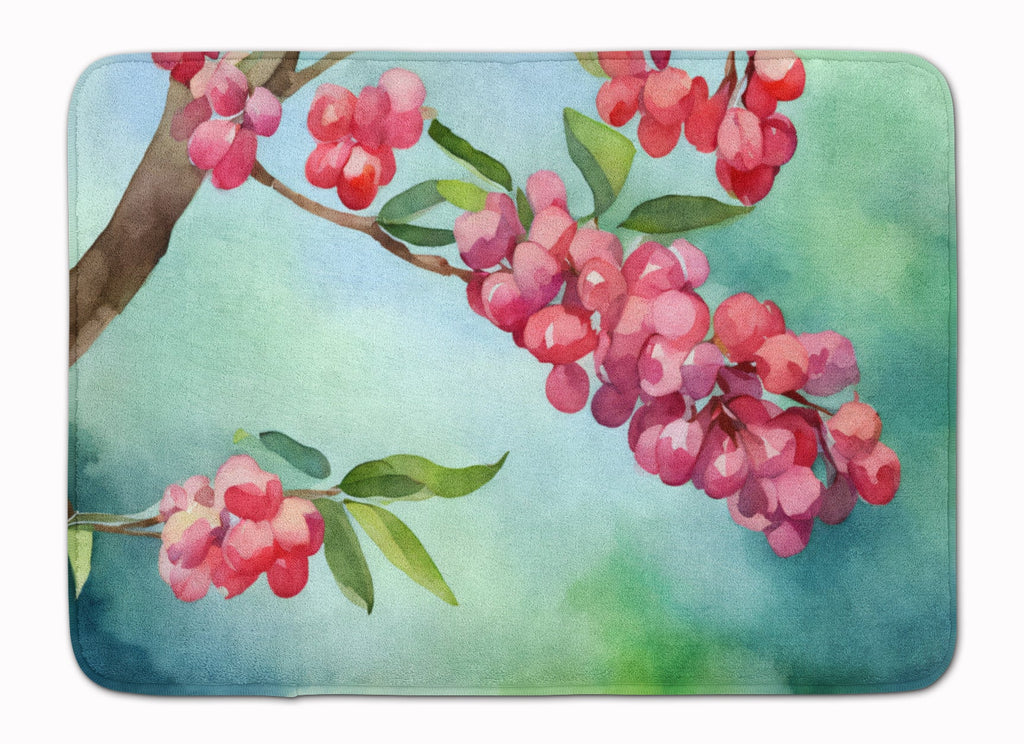 Pennsylvania Mountain Laurels in Watercolor Memory Foam Kitchen Mat Machine Washable Anti-Fatigue Cushion Comfort Bath or Kitchen Rug