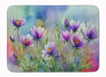 South Dakota Pasque Flowers in Watercolor Memory Foam Kitchen Mat Machine Washable Anti-Fatigue Cushion Comfort Bath or Kitchen Rug