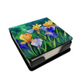 Tennessee Iris in Watercolor PU Leather Note Paper Holder with Artist-Designed Cover, Desk Accessory, Office Gift