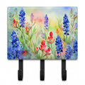 Texas Bluebonnets in Watercolor Leash or Key Holder Wall Hooks, Coat Rack Wall Mount, for Hanging Keys, Towels, Aprons, Leashes