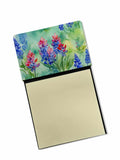 Texas Bluebonnets in Watercolor Watercolor Sticky Note Holder Refillable Dispenser Desk Accessory 3x3 Pad Gift