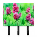 Vermont Red Clover in Watercolor Leash or Key Holder Wall Hooks, Coat Rack Wall Mount, for Hanging Keys, Towels, Aprons, Leashes