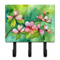 Virginia American Dogwood in Watercolor Leash or Key Holder Wall Hooks, Coat Rack Wall Mount, for Hanging Keys, Towels, Aprons, Leashes