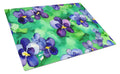 Wisconsin Wood Violets in Watercolor Cutting Board Tempered Glass Kitchen Cutting Surface, Heat Resistant Chopping, Non-Slip Feet, Food Prep & Serving
