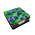 Wisconsin Wood Violets in Watercolor PU Leather Note Paper Holder with Artist-Designed Cover, Desk Accessory, Office Gift